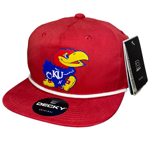 Kansas Jayhawks 3D Classic Rope Hat- Red/ White