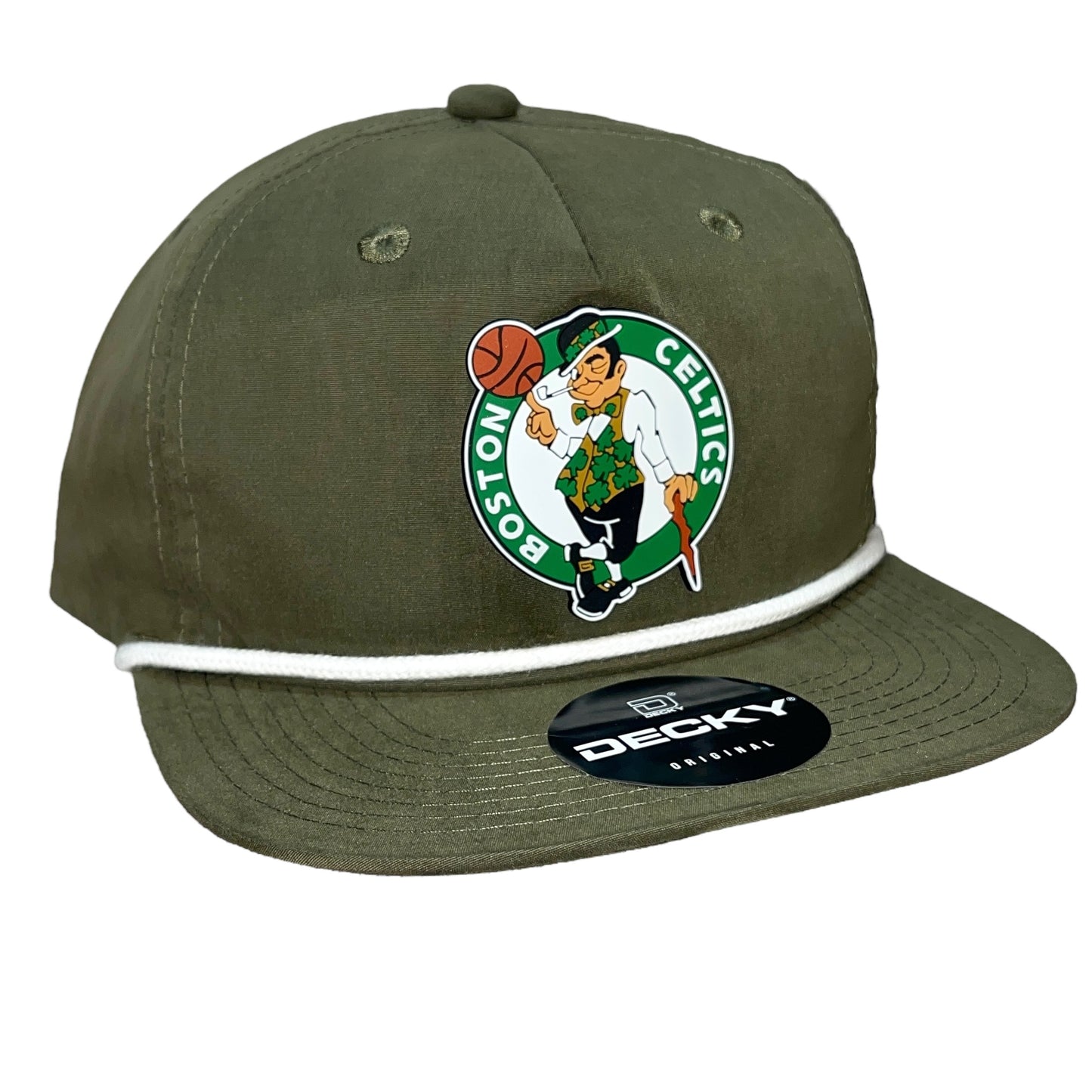 Boston Celtics 3D Classic Rope Hat- Olive/ White - Ten Gallon Hat Co.