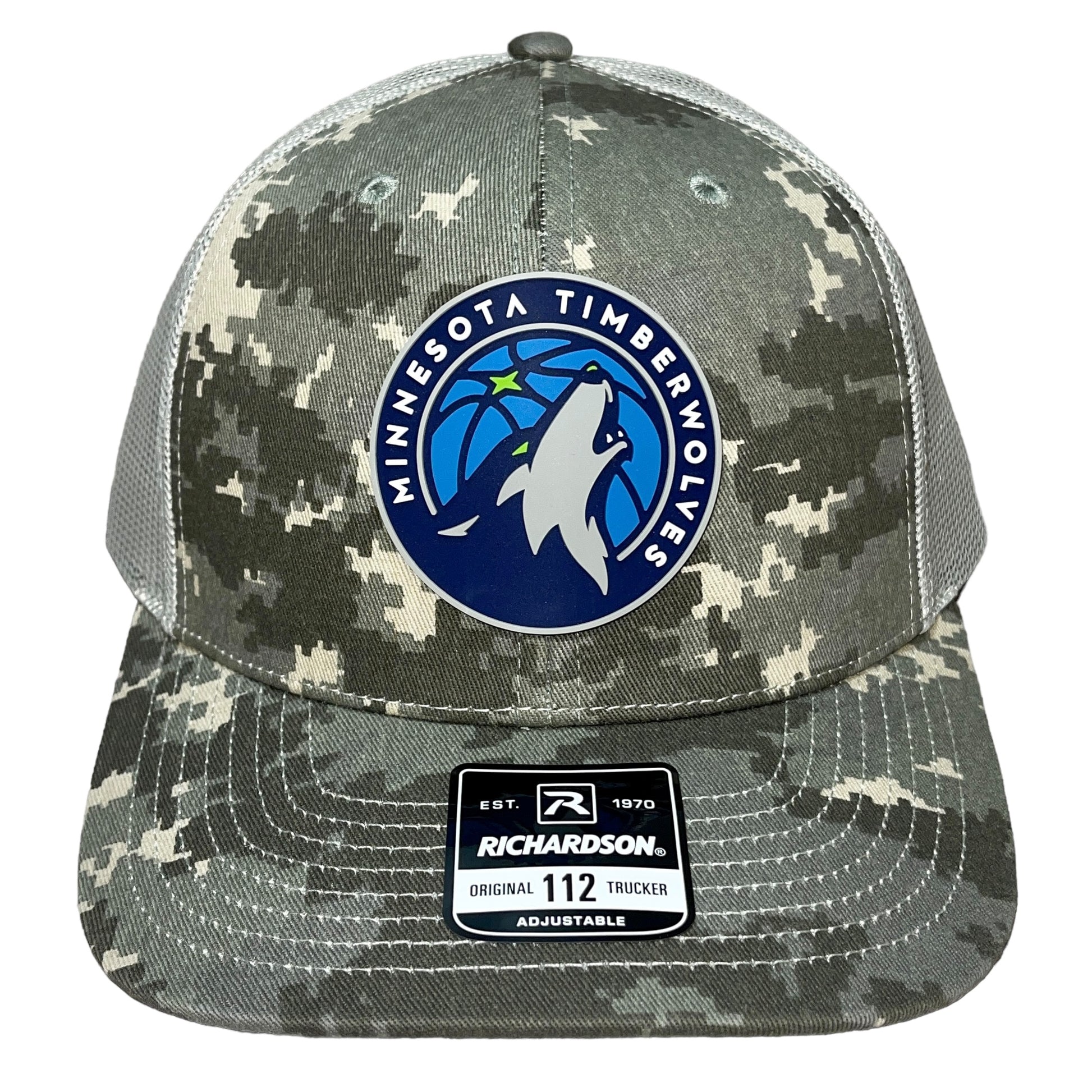 Minnesota Timberwolves 3D Snapback Trucker Hat- Military Digital Camo - Ten Gallon Hat Co.