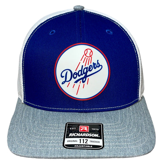 Los Angeles Dodgers 3D Snapback Trucker Hat- Royal/ White/ Heather Grey - Ten Gallon Hat Co.