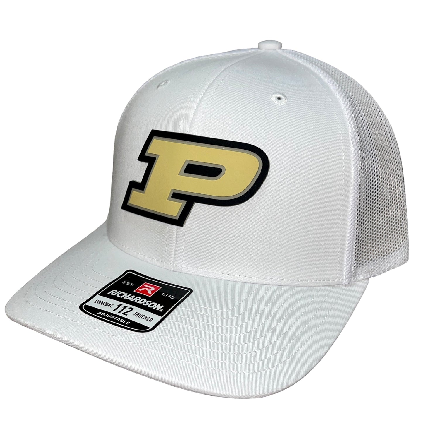 Purdue Boilermakers 3D Snapback Trucker Hat- White - Ten Gallon Hat Co.