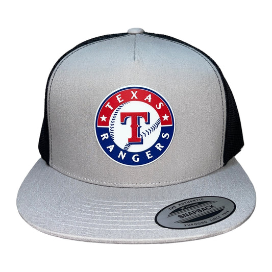 Texas Rangers 3D YP Snapback Flat Bill Trucker Hat- Silver/ Black