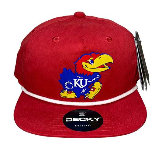 Kansas Jayhawks 3D Classic Rope Hat- Red/ White