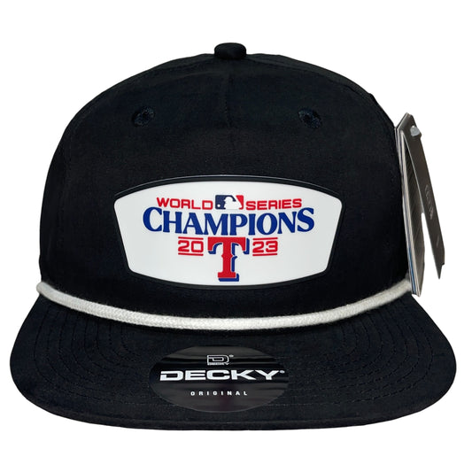 Texas Rangers 2023 World Series Champions 3D Classic Rope Hat- Black/ White