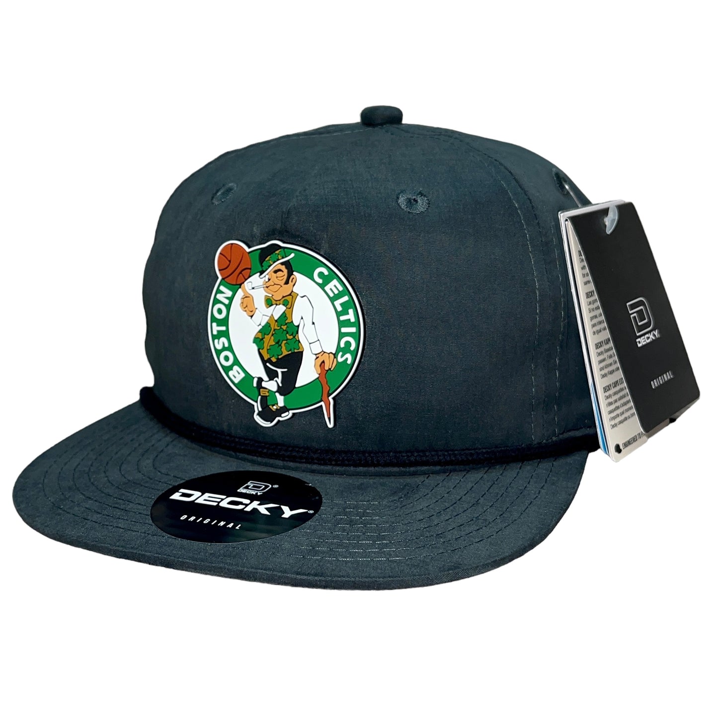 Boston Celtics 3D Classic Rope Hat- Charcoal/ Black - Ten Gallon Hat Co.