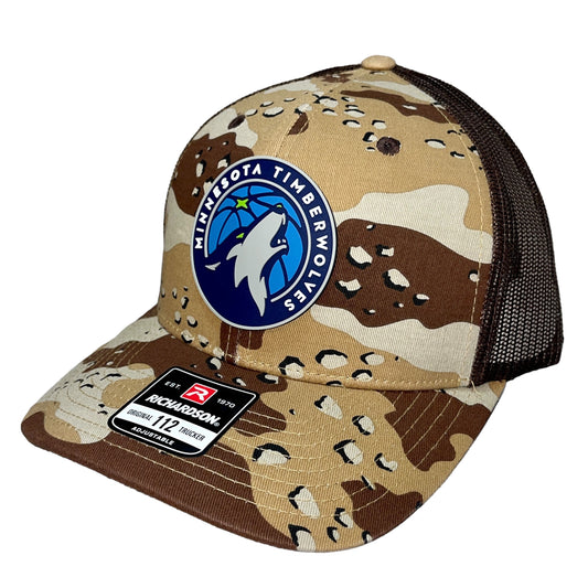 Minnesota Timberwolves 3D Snapback Trucker Hat- Desert Camo/ Brown - Ten Gallon Hat Co.