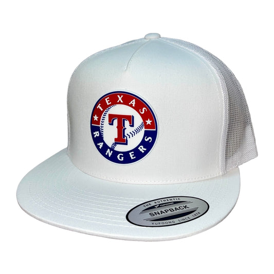 Texas Rangers 3D YP Snapback Flat Bill Trucker Hat- White