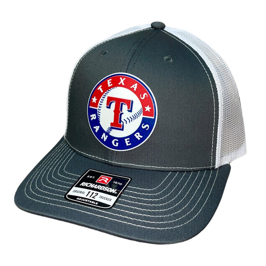 Texas Rangers 3D Snapback Trucker Hat- Charcoal/ White