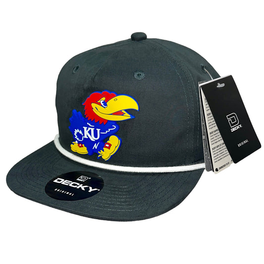 Kansas Jayhawks 3D Classic Rope Hat- Charcoal/ White