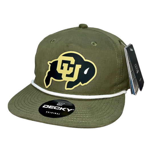 Colorado Buffaloes 3D Classic Rope Hat- Olive/ White