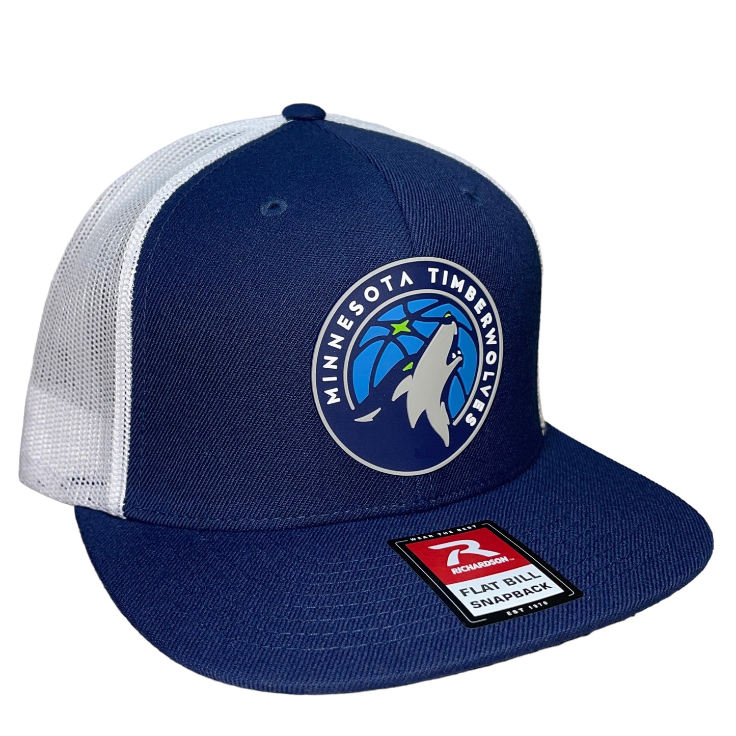 Minnesota Timberwolves 3D Wool Blend Flat Bill Hat- Navy/ White - Ten Gallon Hat Co.