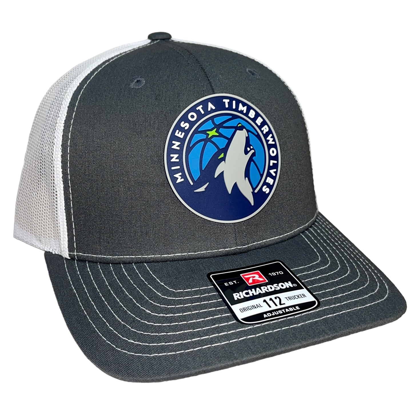 Minnesota Timberwolves 3D Snapback Trucker Hat- Charcoal/ White - Ten Gallon Hat Co.