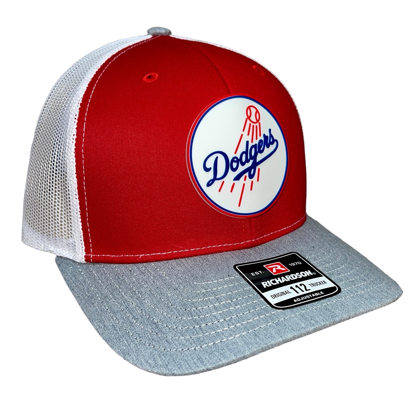 Los Angeles Dodgers 3D Snapback Trucker Hat- Red/ White/ Heather Grey - Ten Gallon Hat Co.