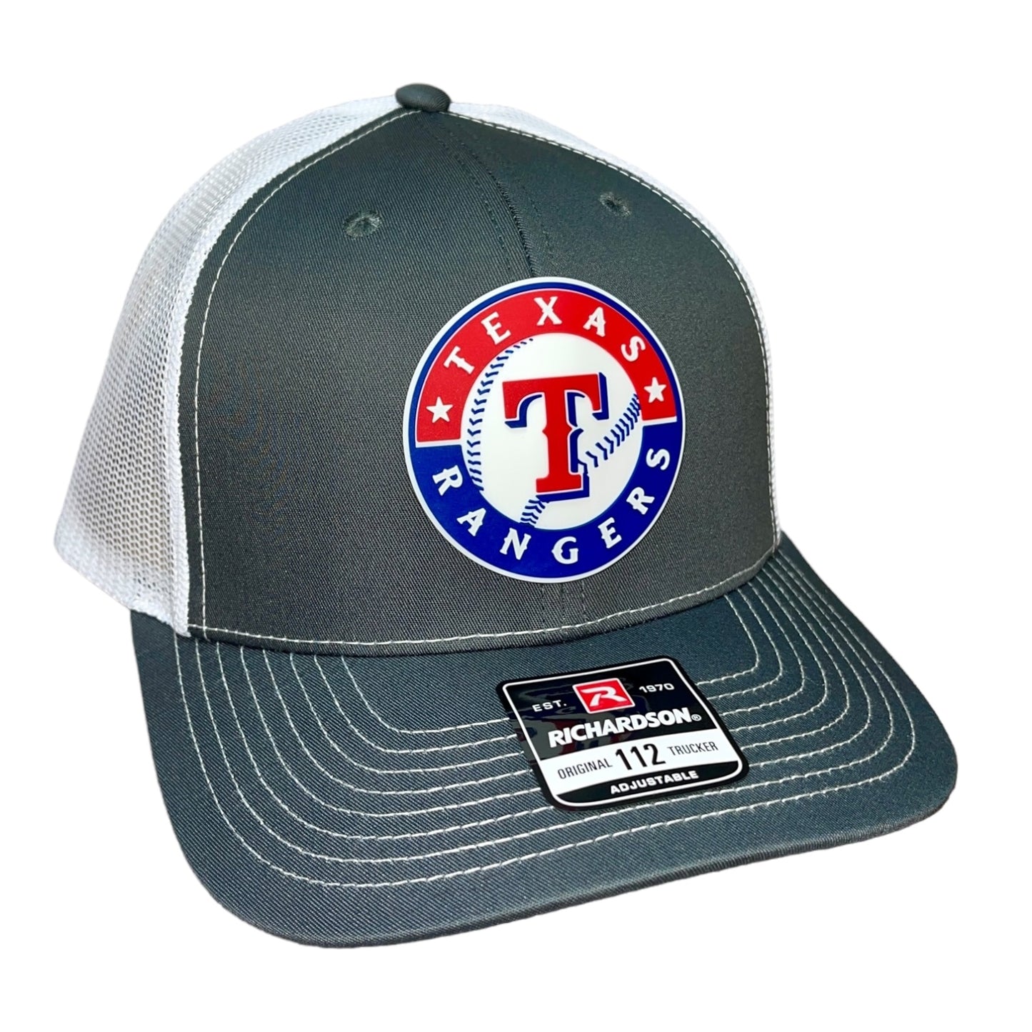 Texas Rangers 3D Snapback Trucker Hat- Charcoal/ White