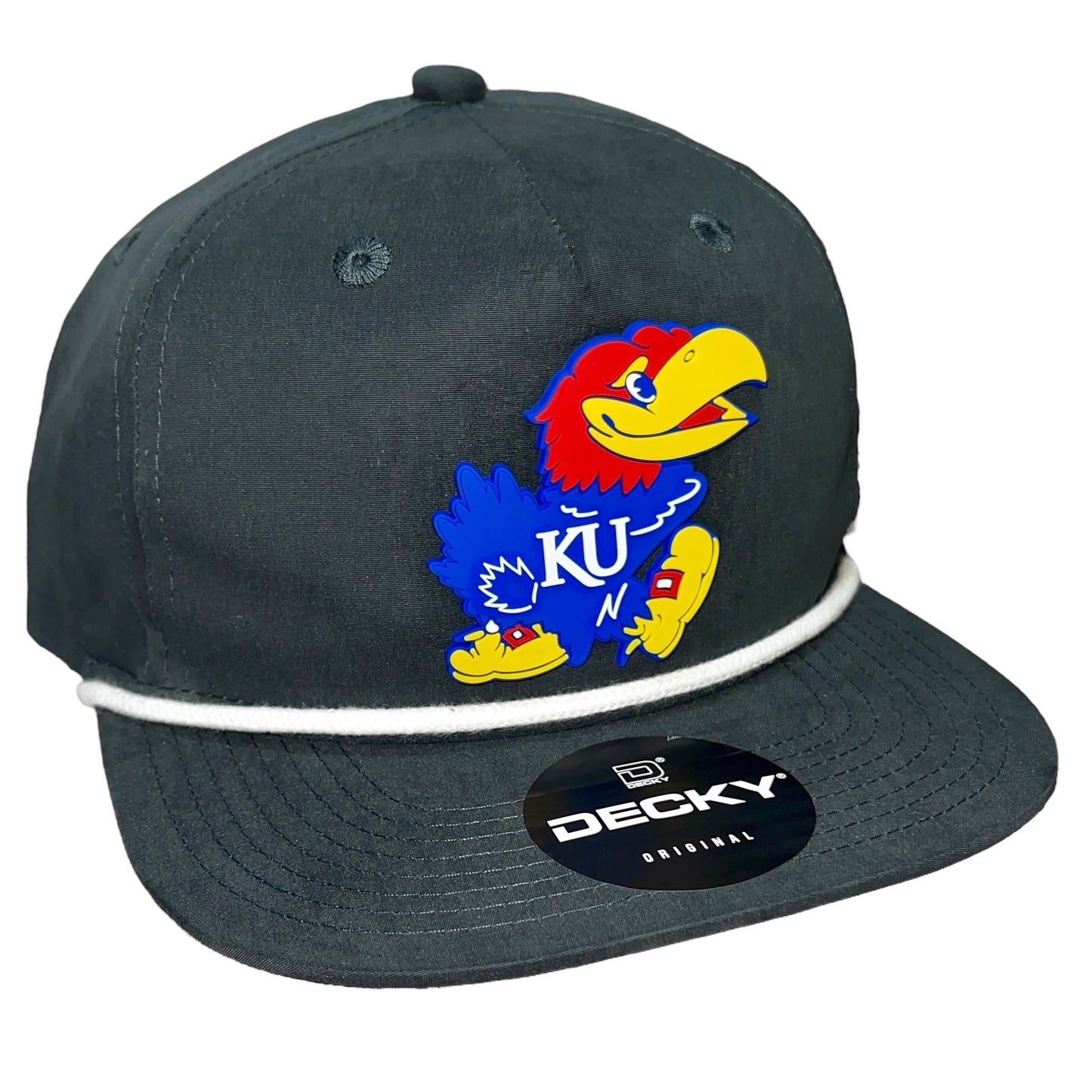 Kansas Jayhawks 3D Classic Rope Hat- Charcoal/ White