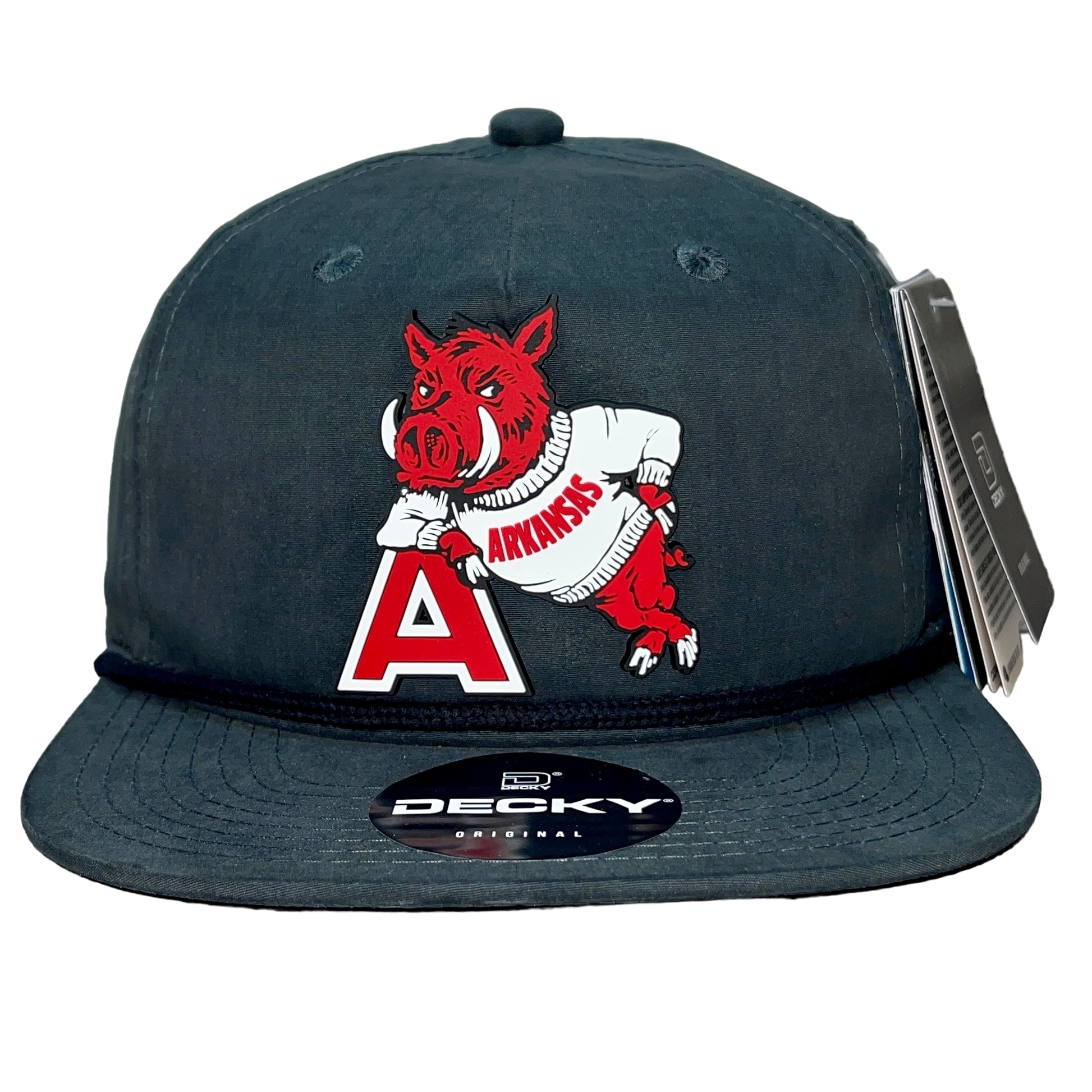 Arkansas Razorbacks- Leaning A 3D Classic Rope Hat- Charcoal/ Black - Ten Gallon Hat Co.