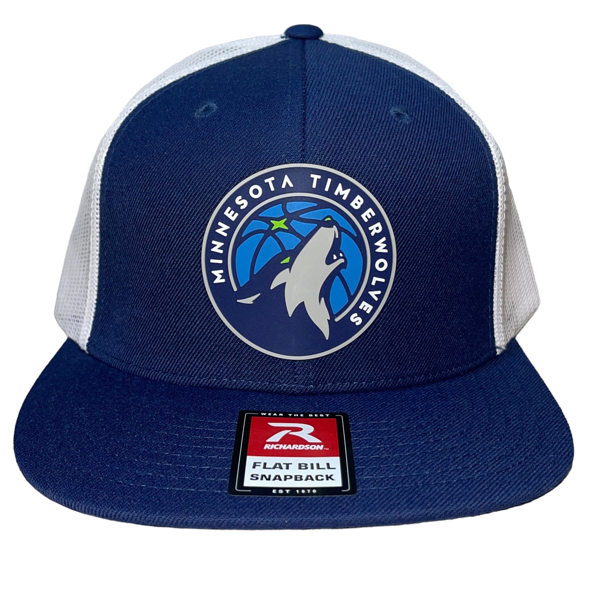 Minnesota Timberwolves 3D Wool Blend Flat Bill Hat- Navy/ White - Ten Gallon Hat Co.