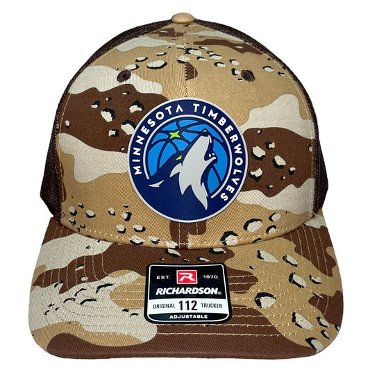 Minnesota Timberwolves 3D Snapback Trucker Hat- Desert Camo/ Brown - Ten Gallon Hat Co.