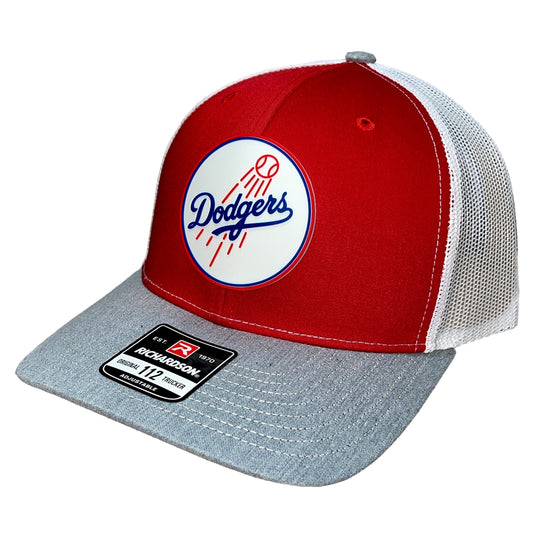 Los Angeles Dodgers 3D Snapback Trucker Hat- Red/ White/ Heather Grey - Ten Gallon Hat Co.