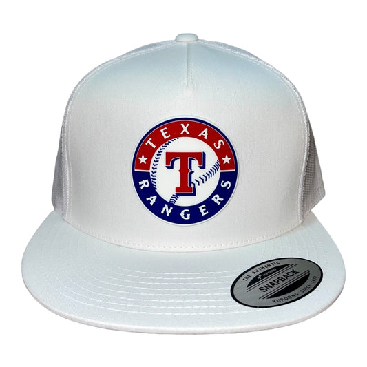 Texas Rangers 3D YP Snapback Flat Bill Trucker Hat- White