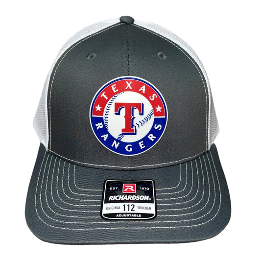 Texas Rangers 3D Snapback Trucker Hat- Charcoal/ White