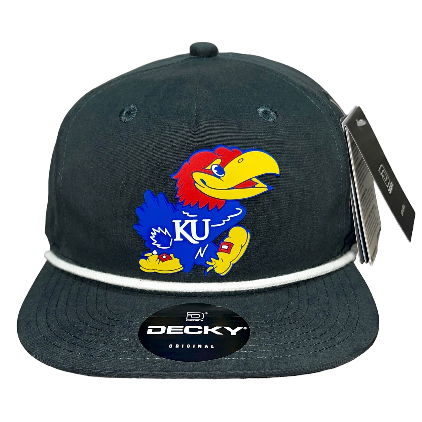 Kansas Jayhawks 3D Classic Rope Hat- Charcoal/ White