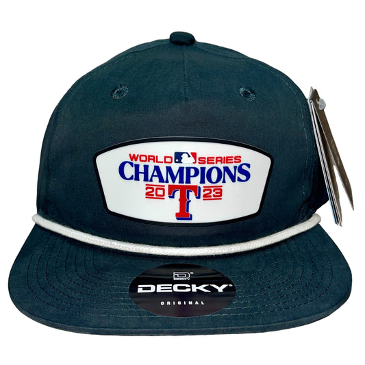 Texas Rangers 2023 World Series Champions 3D Classic Rope Hat- Charcoal/ White