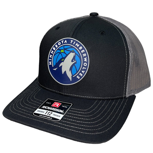 Minnesota Timberwolves 3D Snapback Trucker Hat- Black/ Charcoal - Ten Gallon Hat Co.