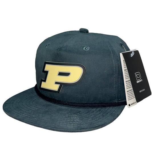 Purdue Boilermakers 3D Classic Rope Hat- Charcoal/ Black - Ten Gallon Hat Co.