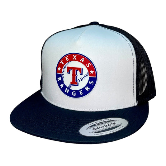 Texas Rangers 3D YP Snapback Flat Bill Trucker Hat- White/ Black