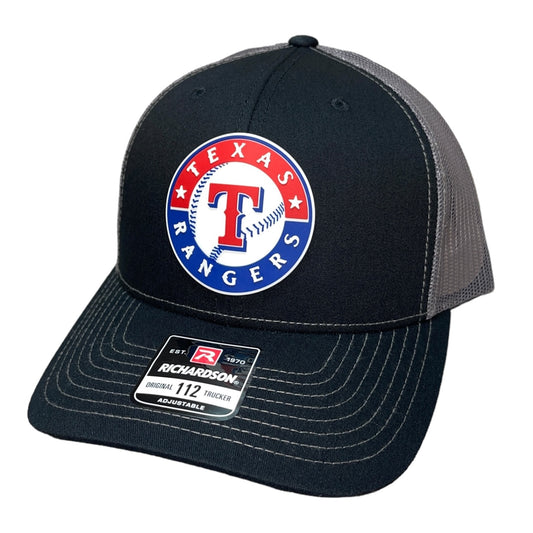 Texas Rangers 3D Snapback Trucker Hat- Black/ Charcoal