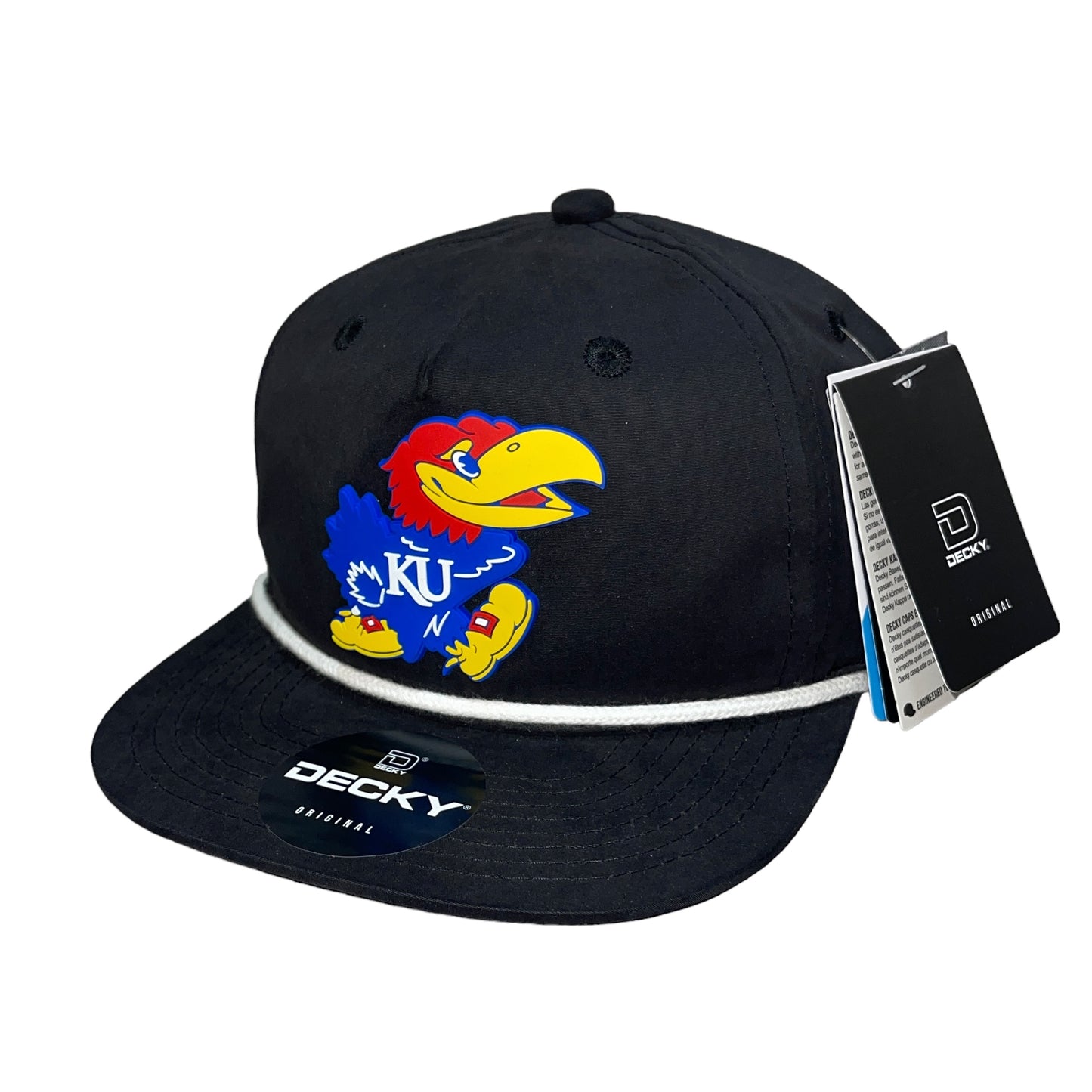 Kansas Jayhawks 3D Classic Rope Hat- Black/ White