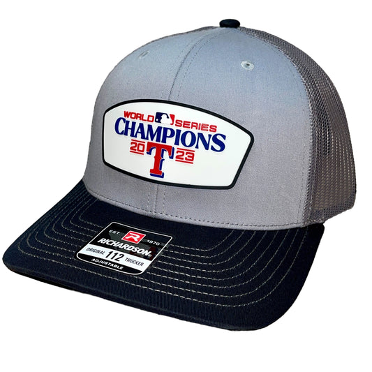 Texas Rangers 2023 World Series Champion 3D Snapback Trucker Hat- Grey/ Charcoal/ Black