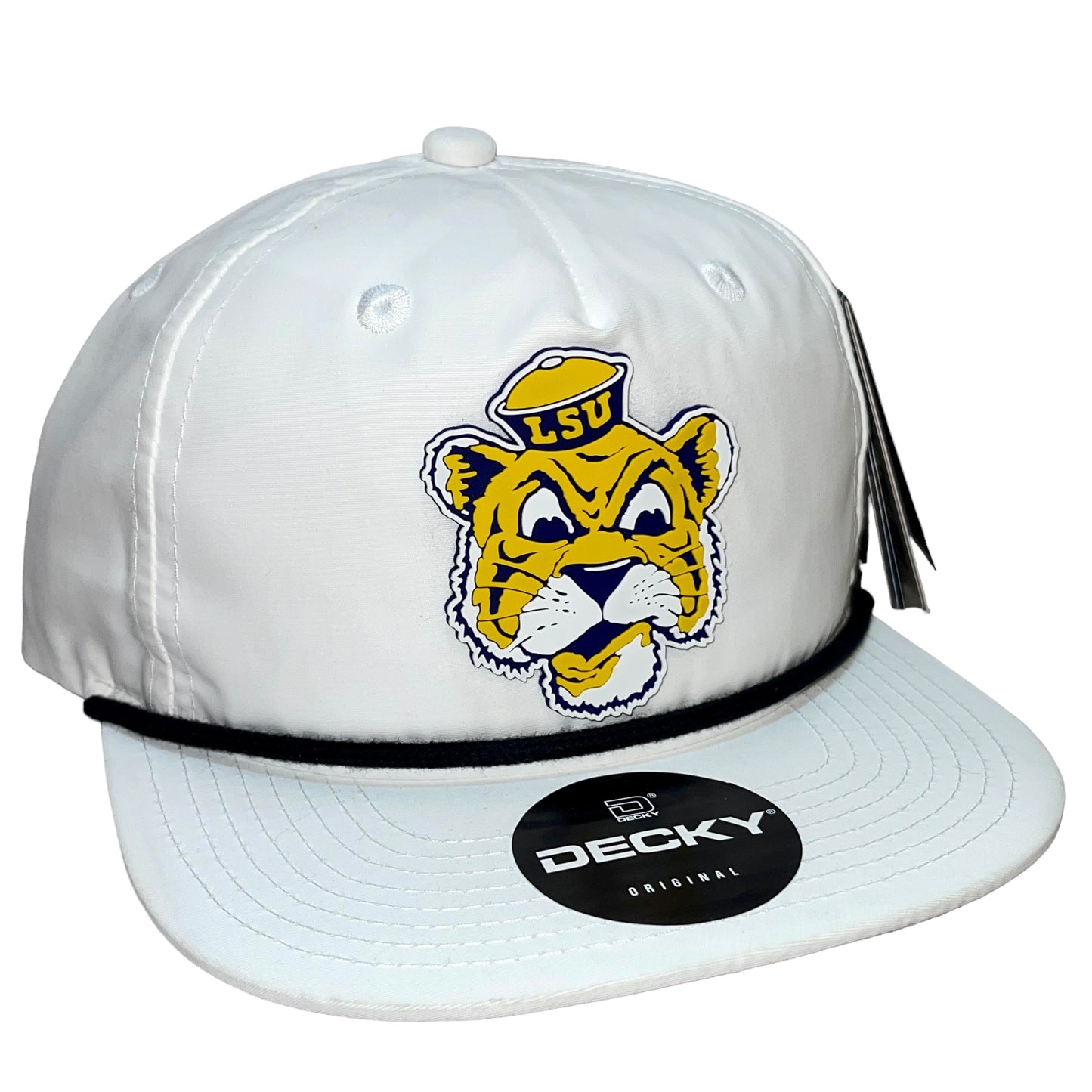 LSU Sailor Mike 3D Classic Rope Hat- White/ Black - Ten Gallon Hat Co.