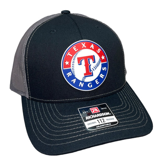 Texas Rangers 3D Snapback Trucker Hat- Black/ Charcoal