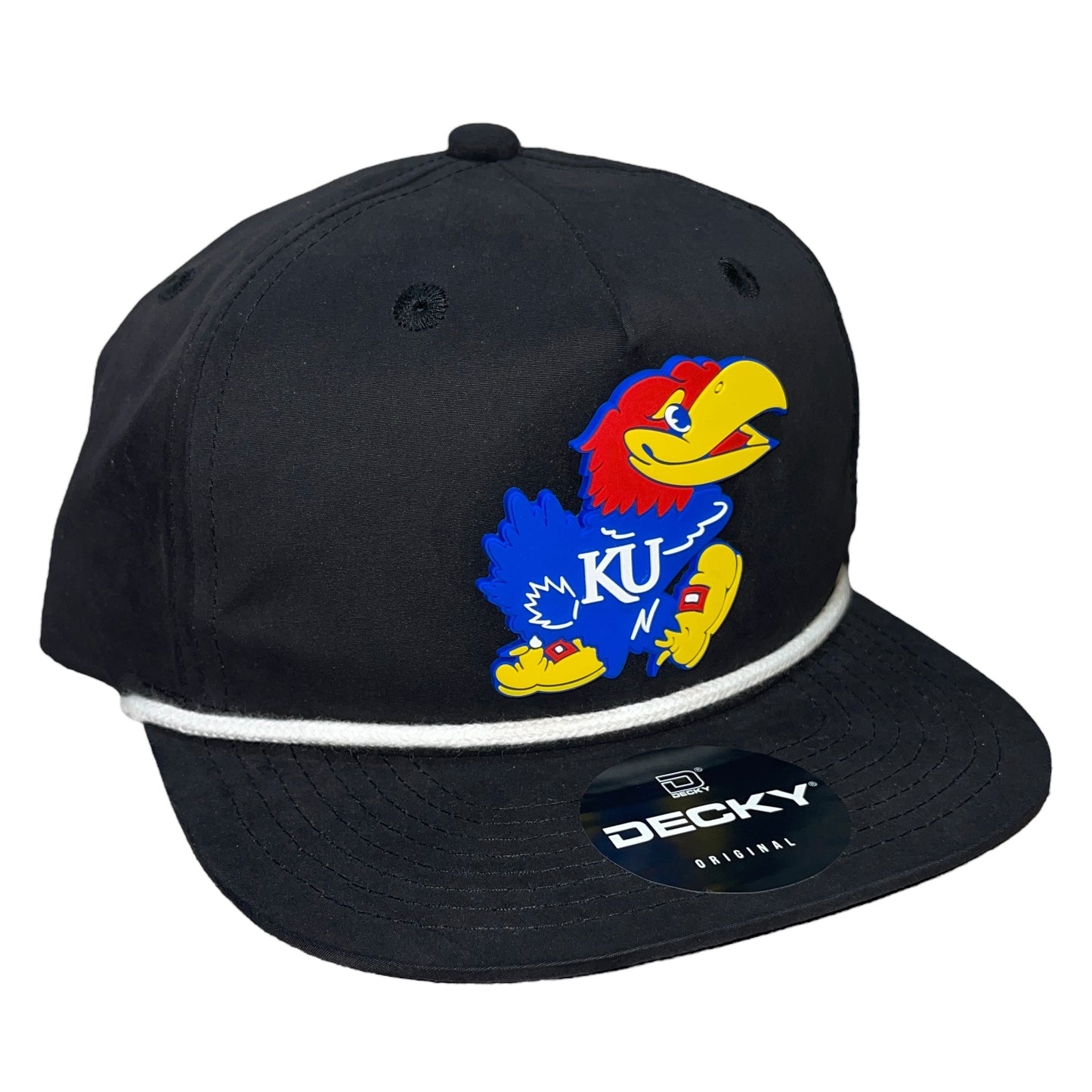 Kansas Jayhawks 3D Classic Rope Hat- Black/ White