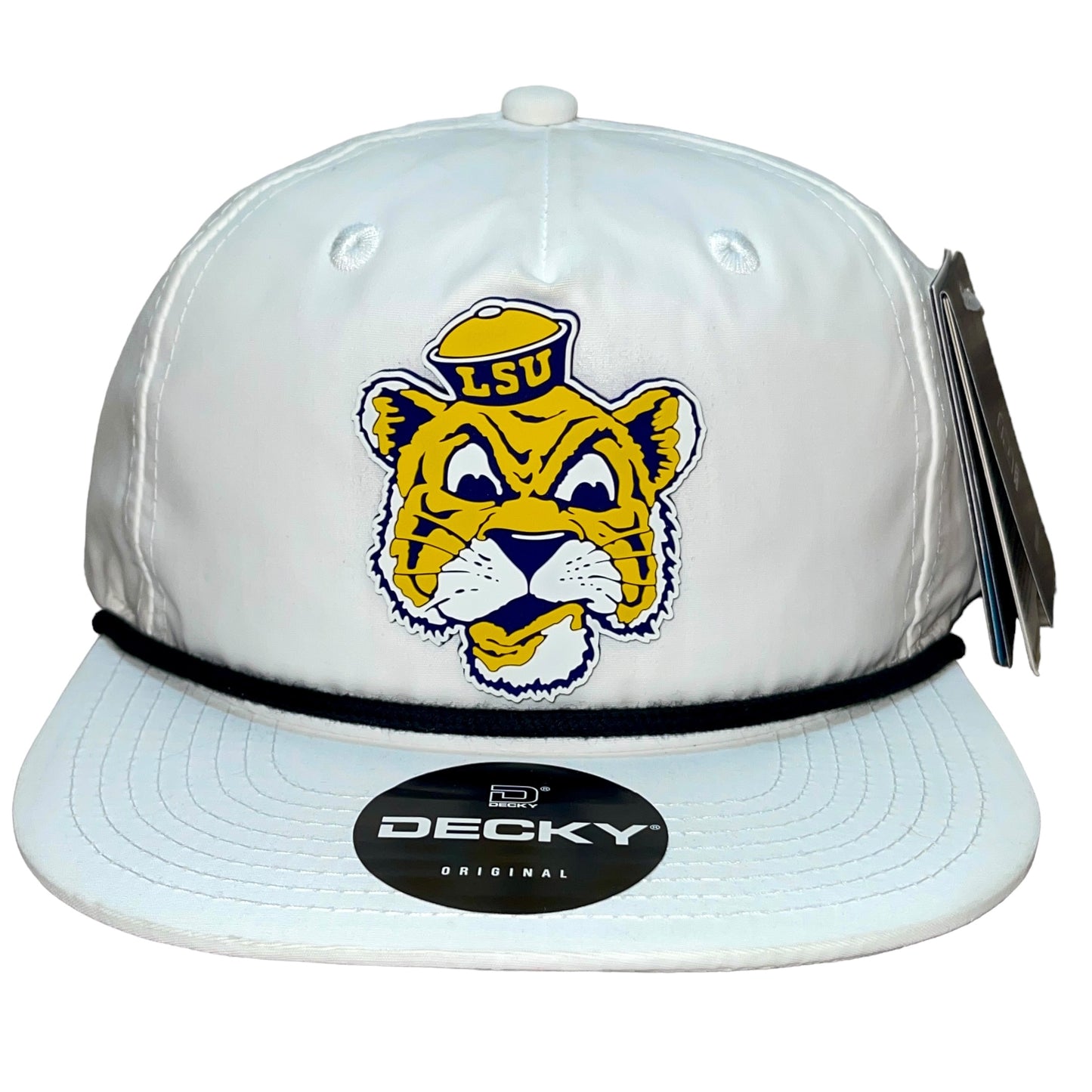 LSU Sailor Mike 3D Classic Rope Hat- White/ Black - Ten Gallon Hat Co.