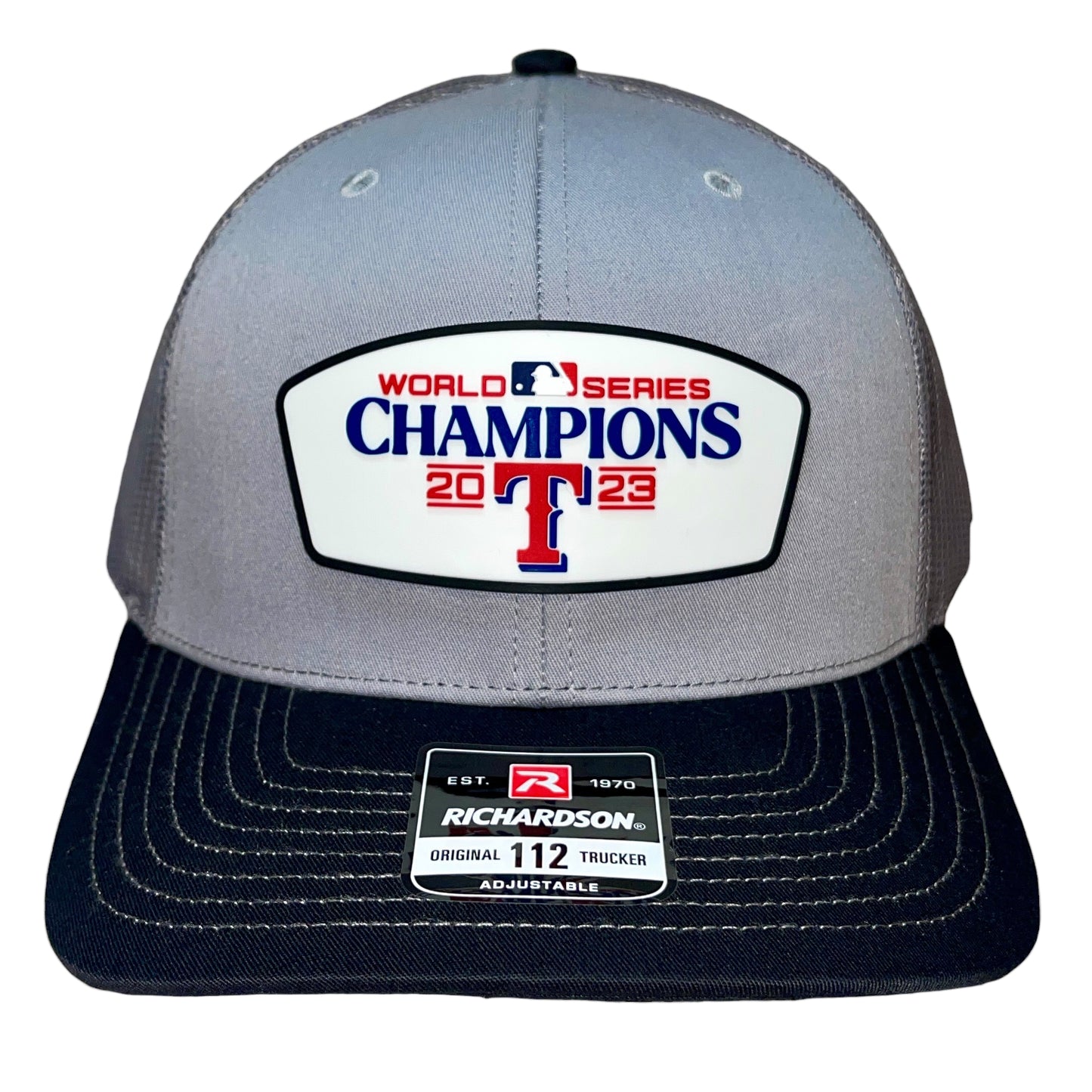 Texas Rangers 2023 World Series Champion 3D Snapback Trucker Hat- Grey/ Charcoal/ Black