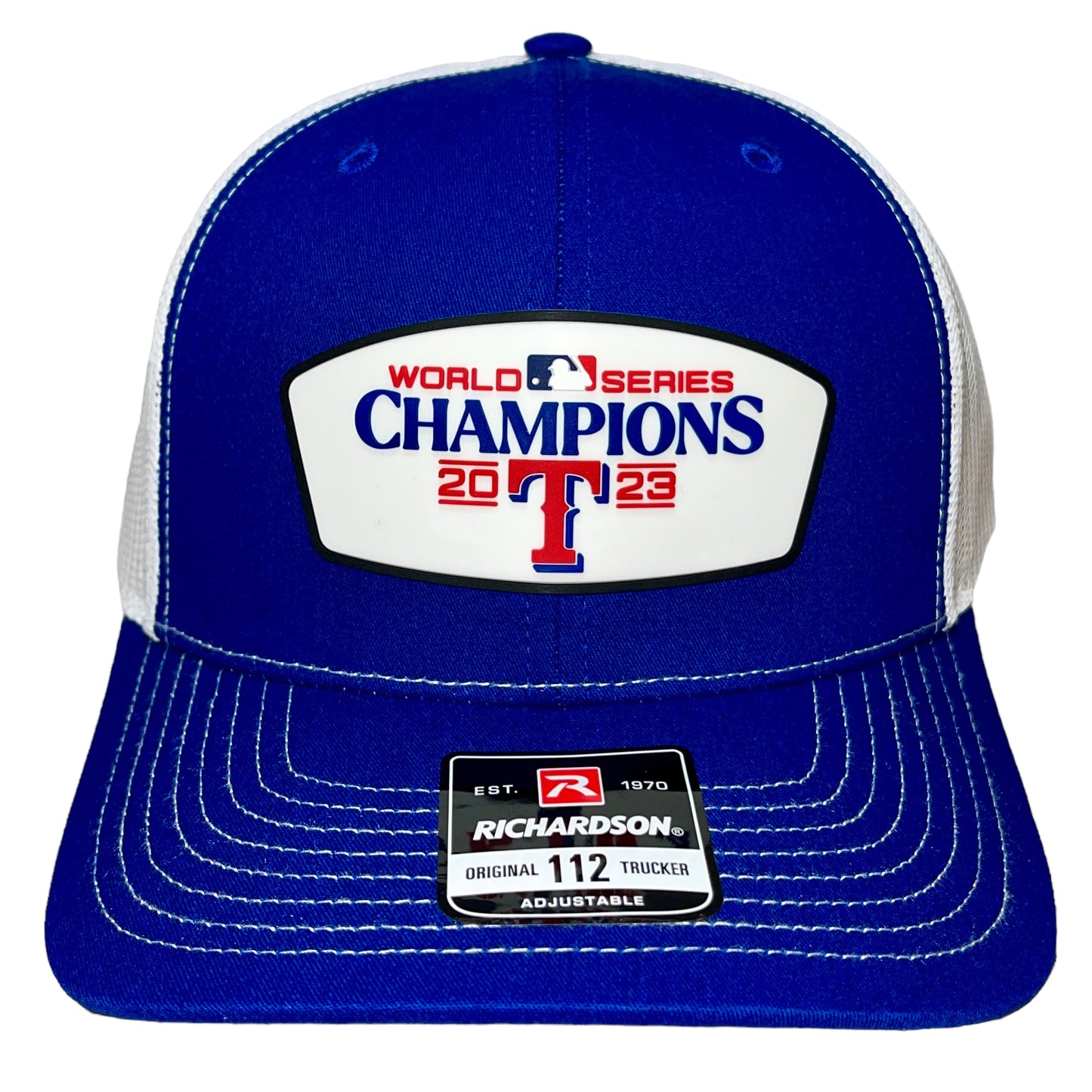 Texas Rangers 2023 World Series Champions 3D Snapback Trucker Hat- Royal/ White