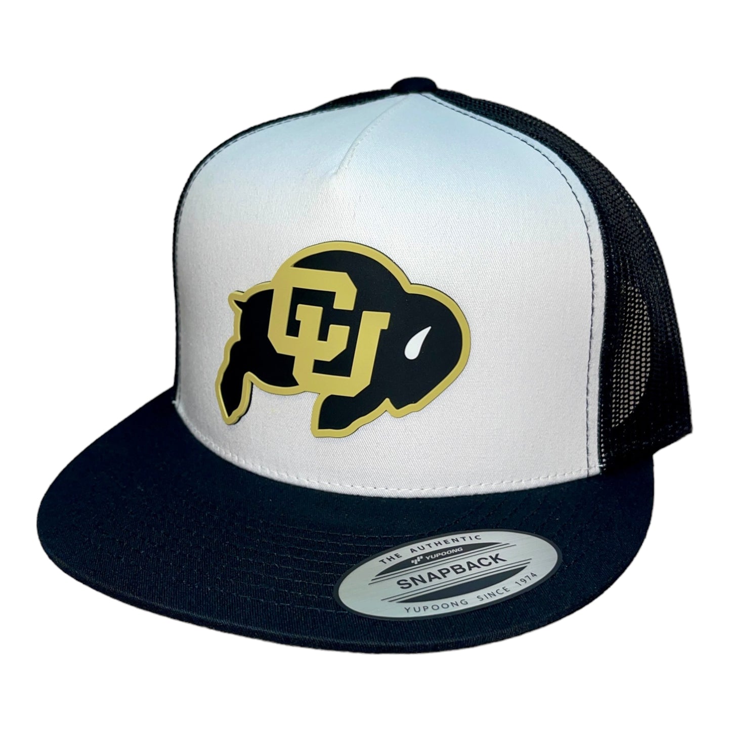 Colorado Buffaloes YP Snapback Flat Bill Trucker Hat- White/ Black
