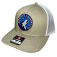 Minnesota Timberwolves 3D Snapback Trucker Hat- Tan/ White - Ten Gallon Hat Co.