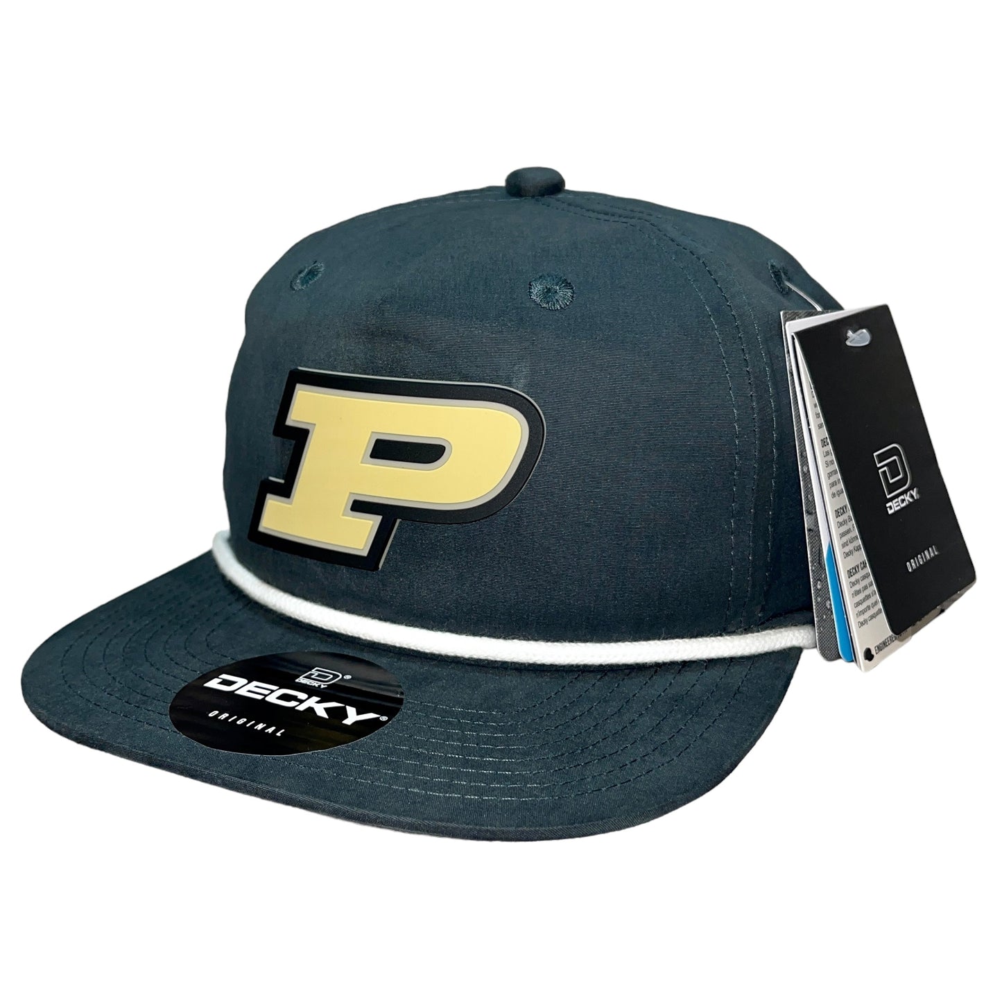 Purdue Boilermakers 3D Classic Rope Hat- Charcoal/ White - Ten Gallon Hat Co.