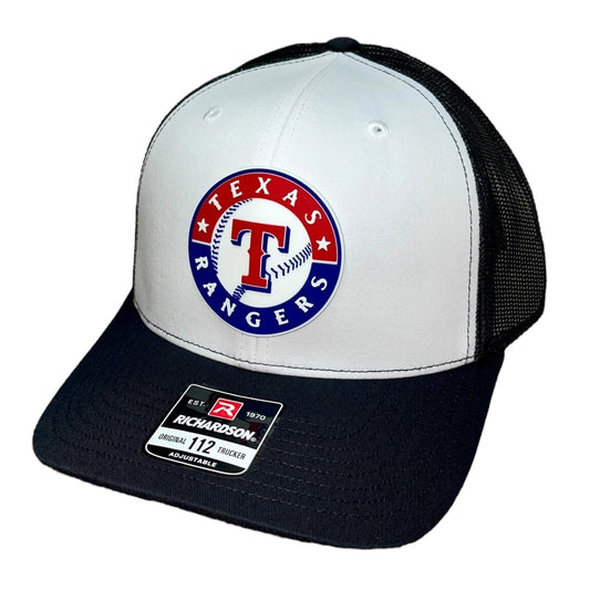 Texas Rangers 3D Snapback Trucker Hat- White/ Black