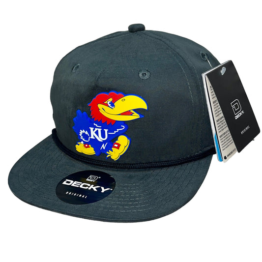 Kansas Jayhawks 3D Classic Rope Hat- Charcoal/ Black