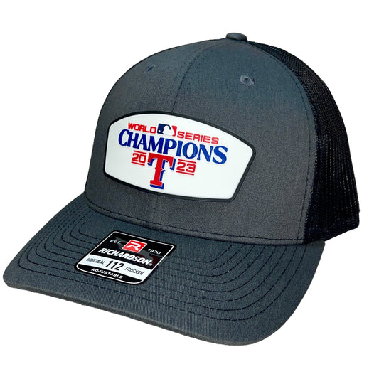 Texas Rangers 2023 World Series Champions 3D Snapback Trucker Hat- Charcoal/ Black