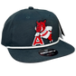 Arkansas Razorbacks- Leaning A 3D Classic Rope Hat- Charcoal/ White - Ten Gallon Hat Co.