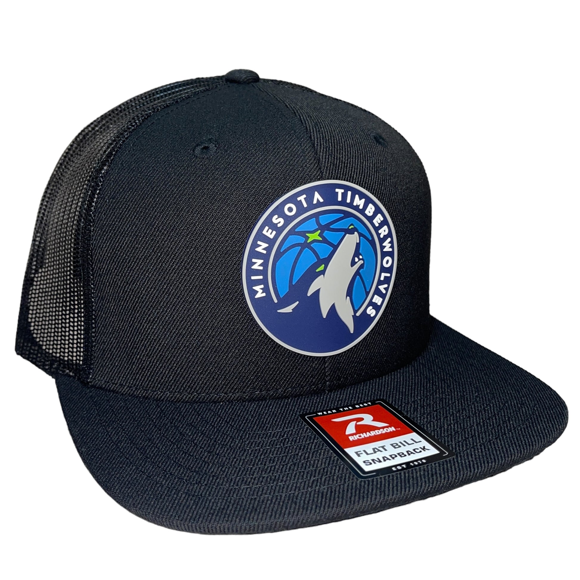 Minnesota Timberwolves 3D Wool Blend Flat Bill Hat- Black - Ten Gallon Hat Co.