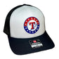 Texas Rangers 3D Snapback Trucker Hat- White/ Black