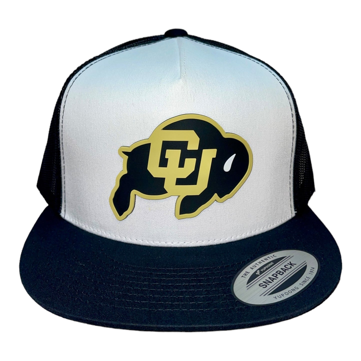 Colorado Buffaloes YP Snapback Flat Bill Trucker Hat- White/ Black