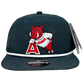 Arkansas Razorbacks- Leaning A 3D Classic Rope Hat- Charcoal/ White - Ten Gallon Hat Co.